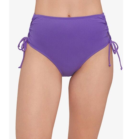 Salt + Cove Junior's Purple Raised Rib Lace Bikini Bottom Swimsuit Large NWT - Picture 1 of 10